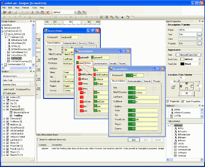 form.suite4.net designer screen shot navigator